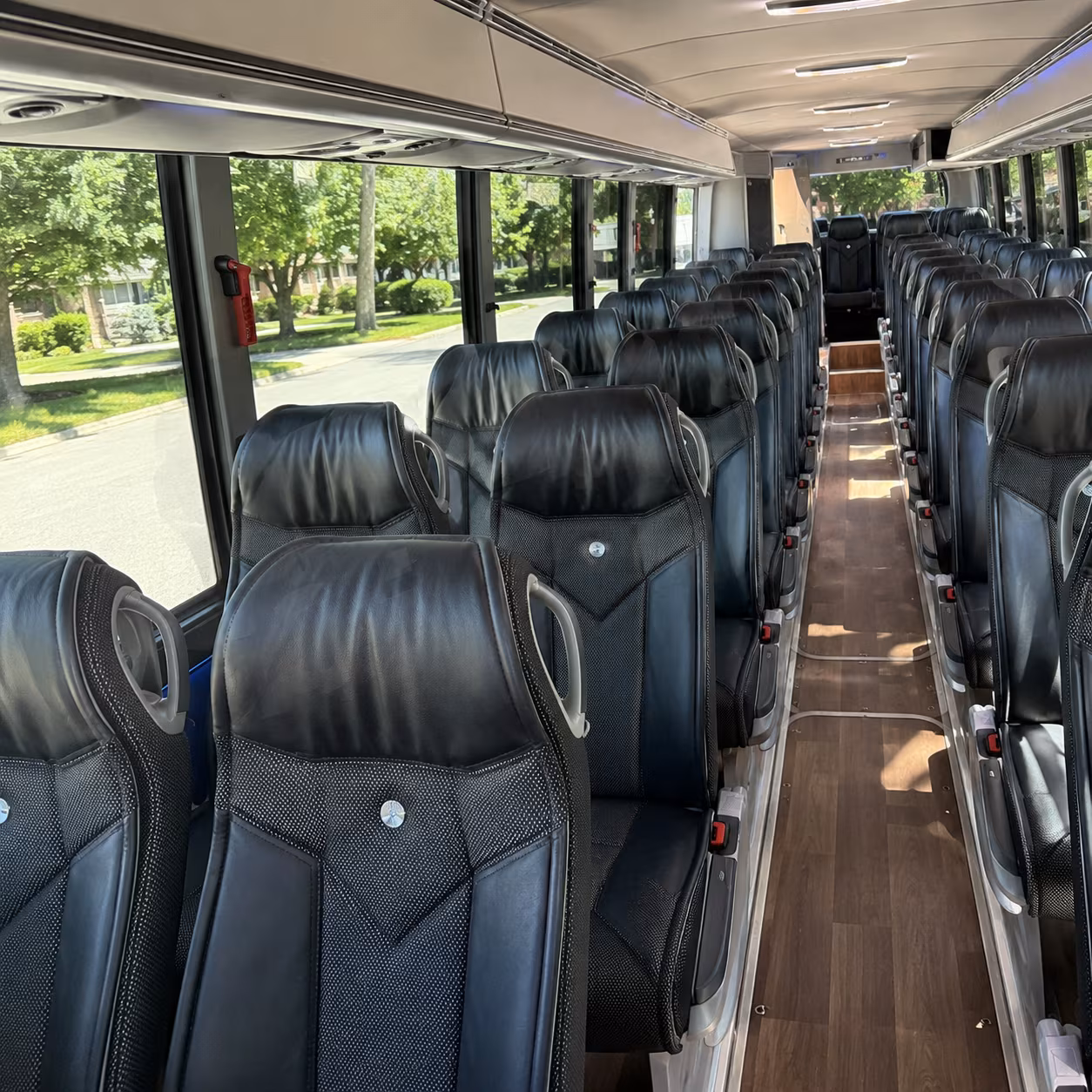 syracuse 40 passenger charter bus inside