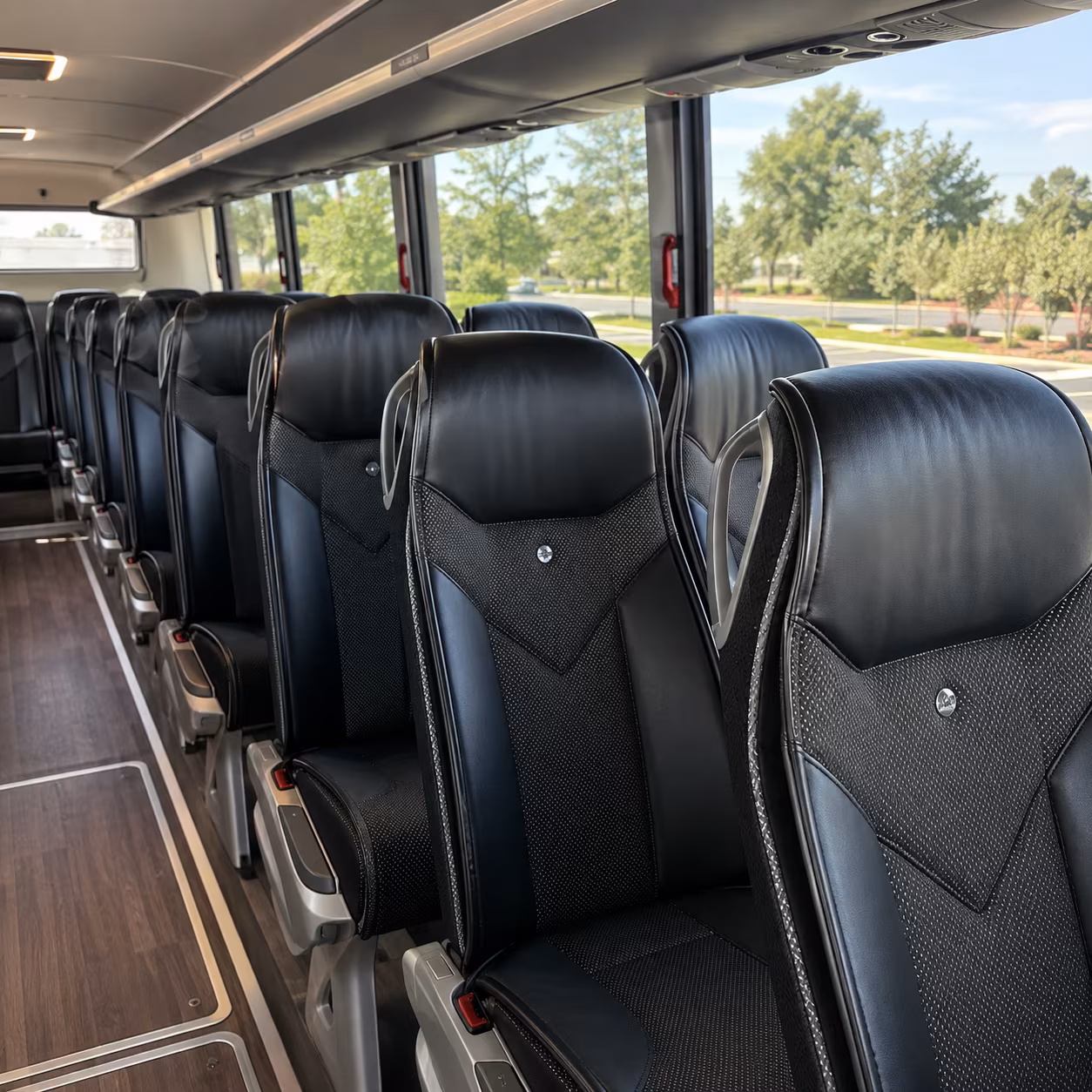 syracuse 45 passenger charter bus interior