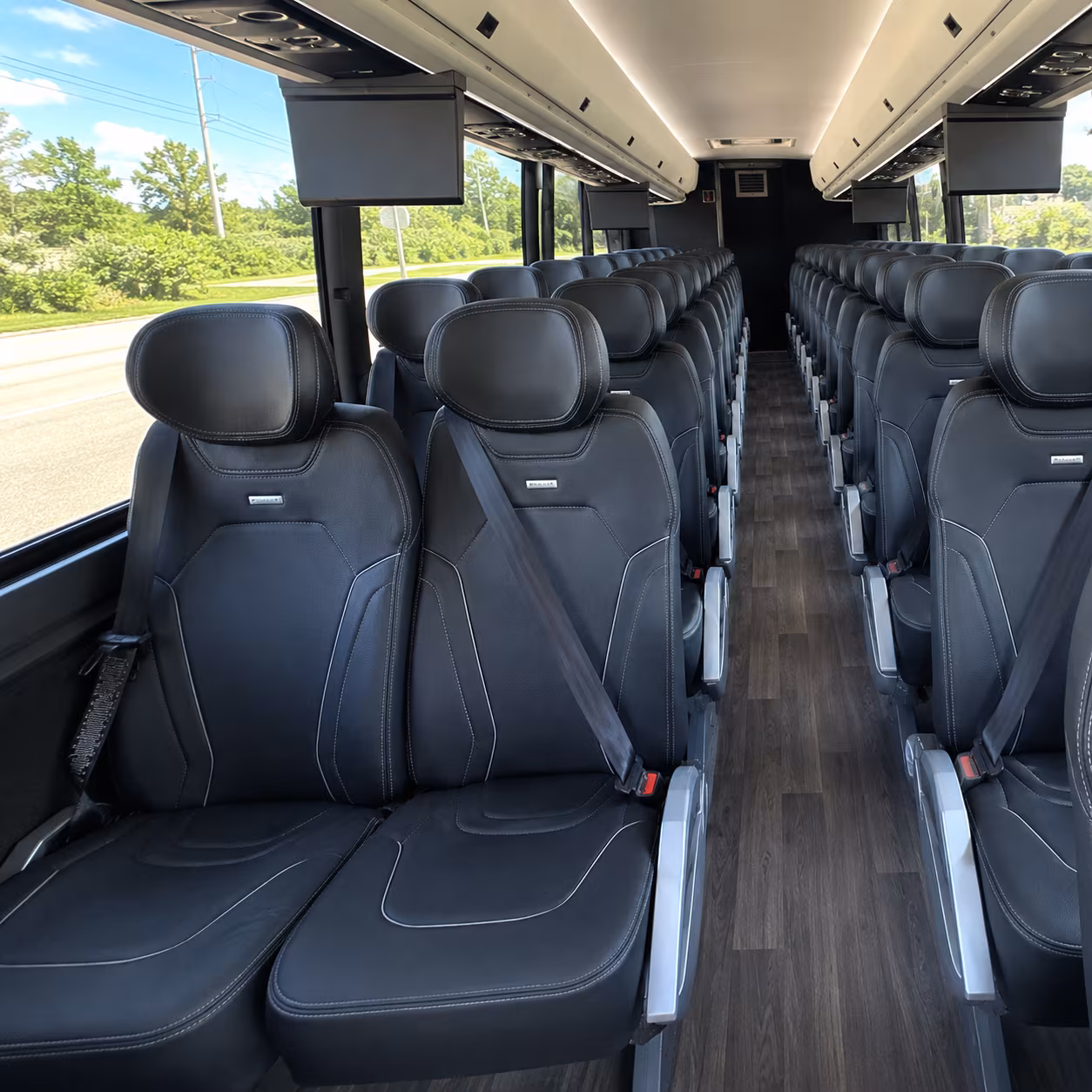 syracuse 47 passenger charter bus inside