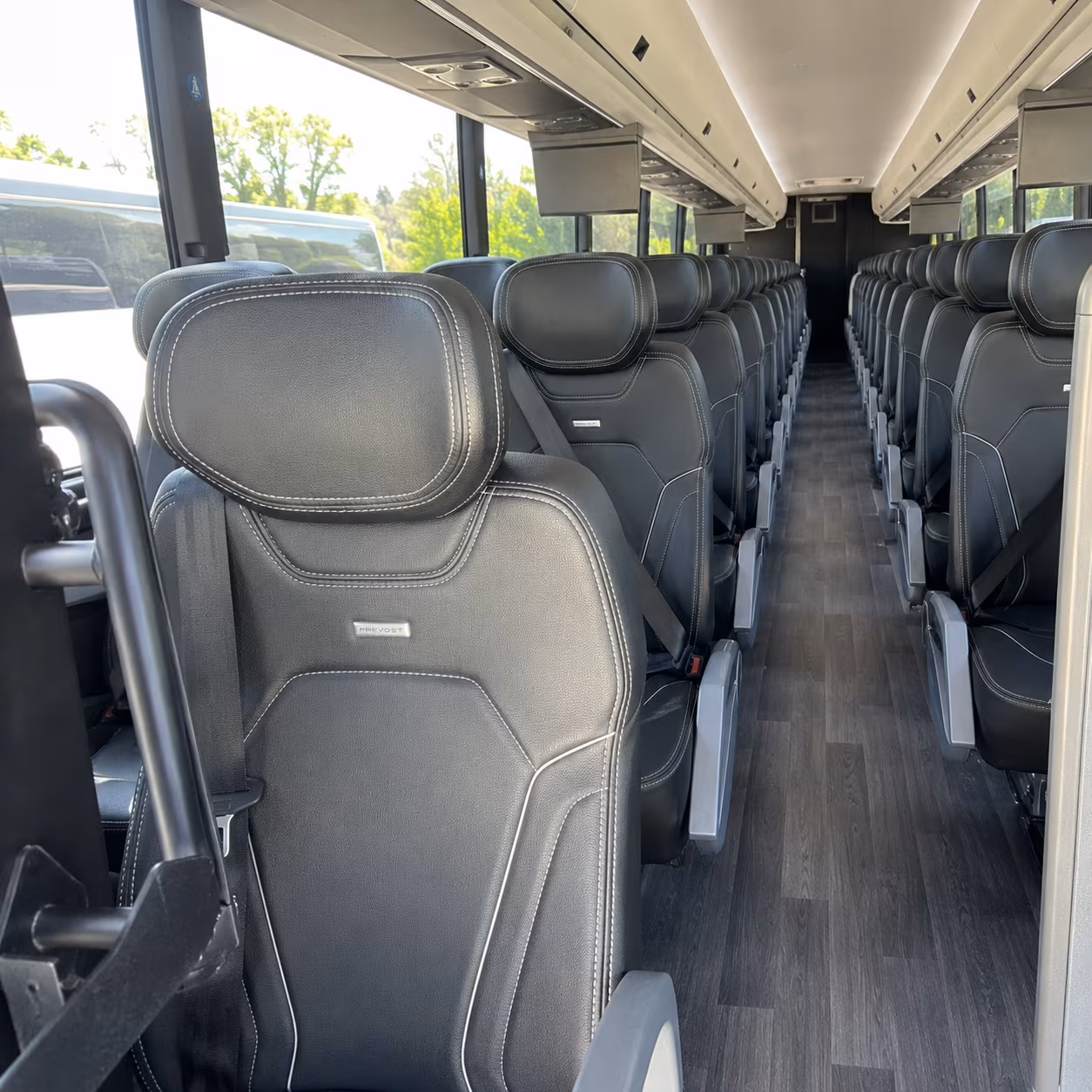 syracuse 47 passenger charter bus interior