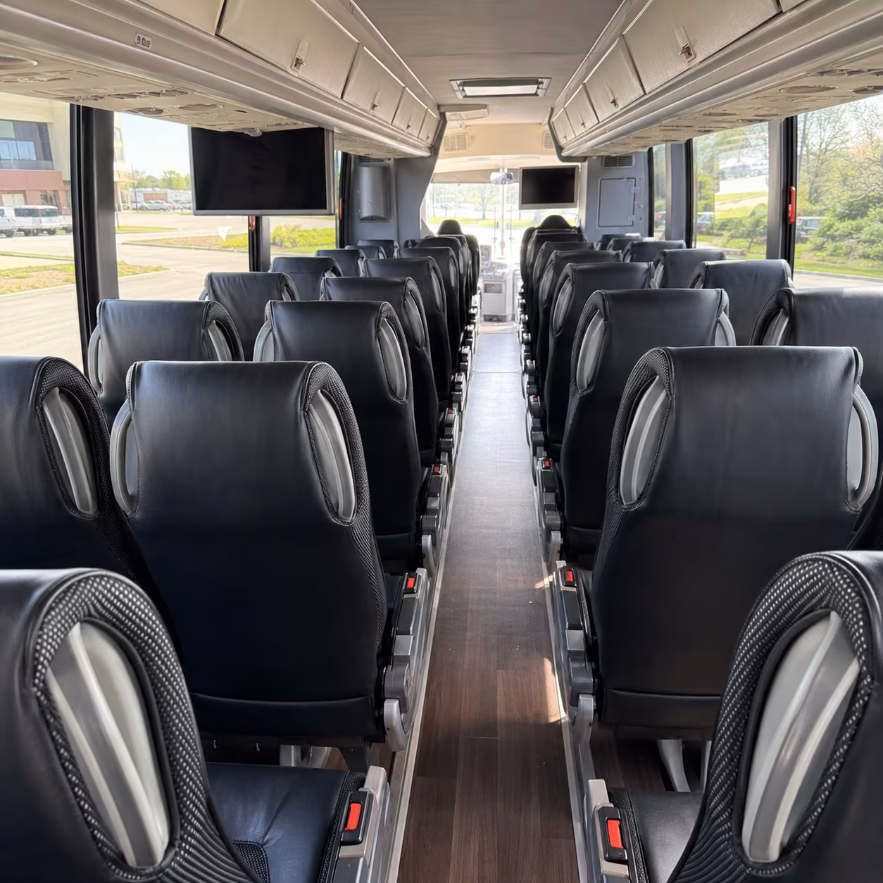 syracuse 56 passenger charter bus inside