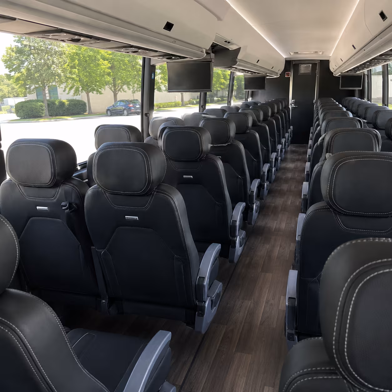 syracuse 56 passenger charter bus interior
